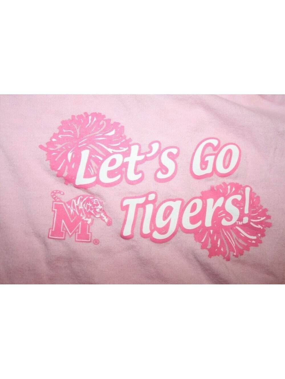 PRO EDGE Memphis Tigers Cheer "Let's Go Tigers" Pink Girls Toddler Shirt Size 2T